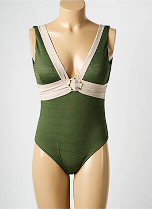 Maillot de bain 1 pièce bretelles élastiquées vert COCO SAINT TROPEZ femme