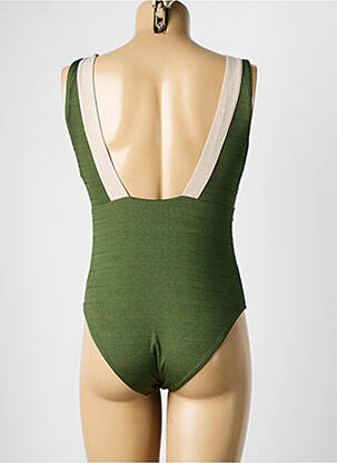 Maillot de bain 1 pièce bretelles élastiquées vert COCO SAINT TROPEZ femme
