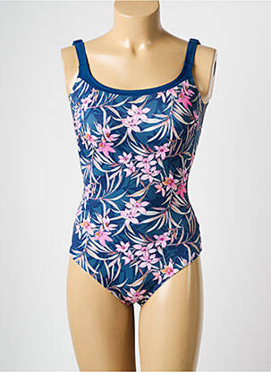 Maillot de bain 1 pièce imprimé fantaisie bleu OLYMPIA femme