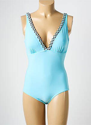 Maillot de bain 1 pièce bretelles élastiquées bleu ADMAS femme