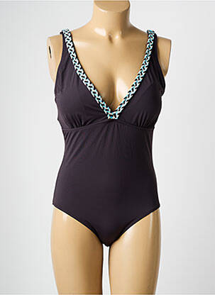 Maillot de bain 1 pièce bretelles élastiquées marron ADMAS femme
