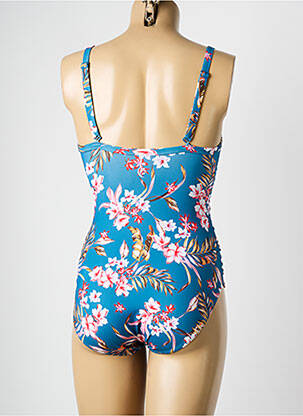 Maillot de bain 1 pièce imprimé fantaisie bleu OLYMPIA femme