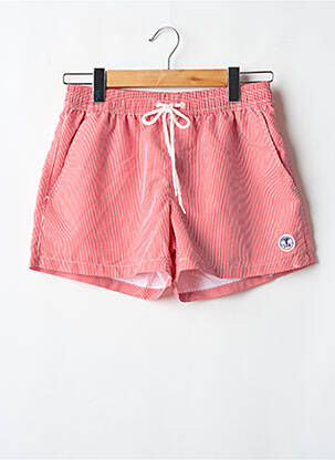 Short de bain imprimé rayures rouge LAGON BLEU homme