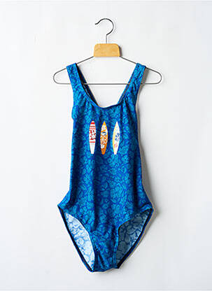 Maillot de bain 1 pièce imprimé fantaisie bleu OLYMPIA fille