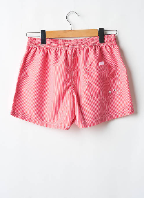 Short de bain imprimé rayures rouge LAGON BLEU homme