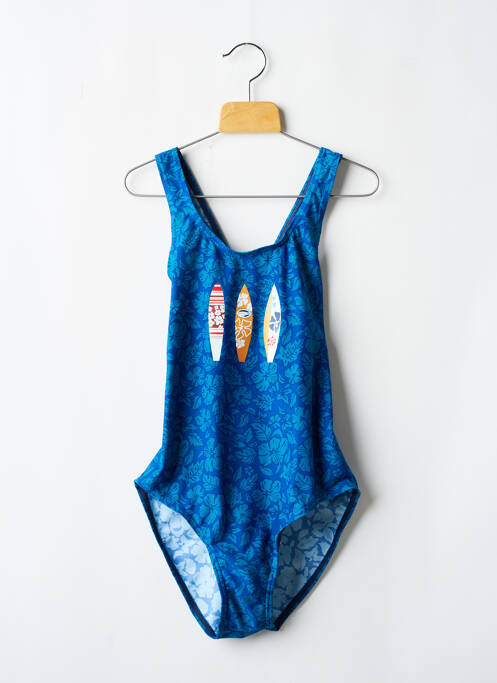 Maillot de bain 1 pièce imprimé fantaisie bleu OLYMPIA fille