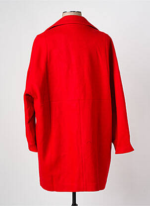 Manteau long coupe droite sans capuche rouge ARELINE femme