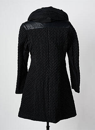 Manteau long coupe cintrée sans capuche noir ARELINE femme