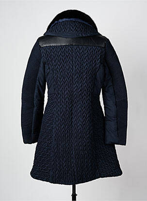 Manteau long coupe cintrée sans capuche bleu ARELINE femme
