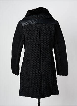 Manteau long coupe cintrée sans capuche noir ARELINE femme