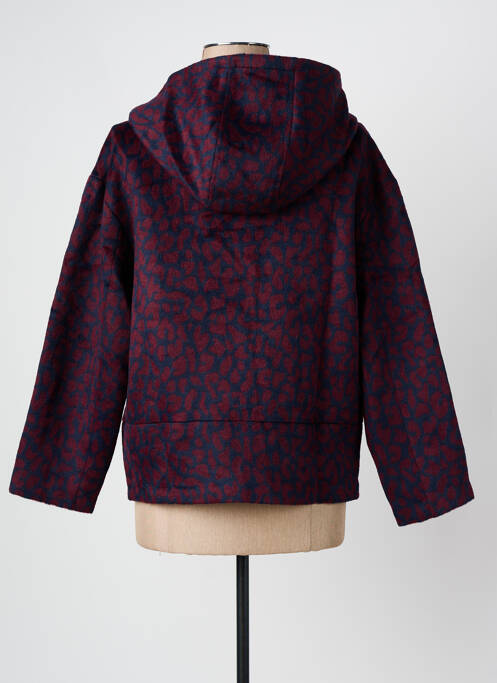 Manteau court capuche a capuche bleu ARELINE femme