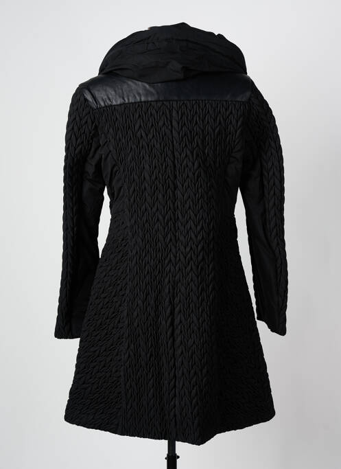 Manteau long coupe cintrée sans capuche noir ARELINE femme