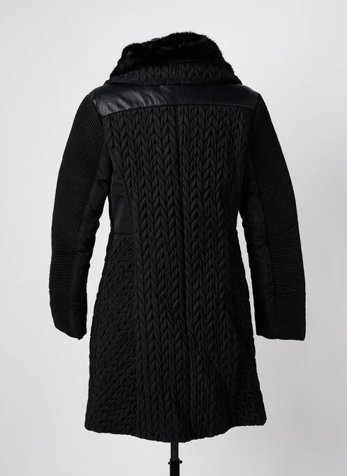 Manteau long coupe cintrée sans capuche noir ARELINE femme