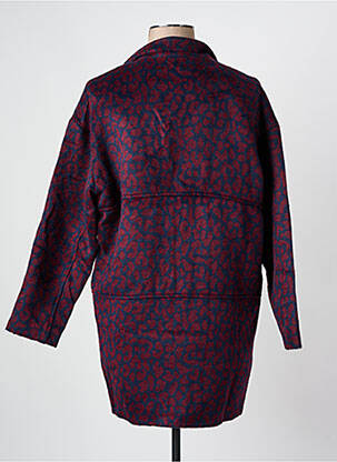 Manteau court coupe droite sans capuche bleu ARELINE femme