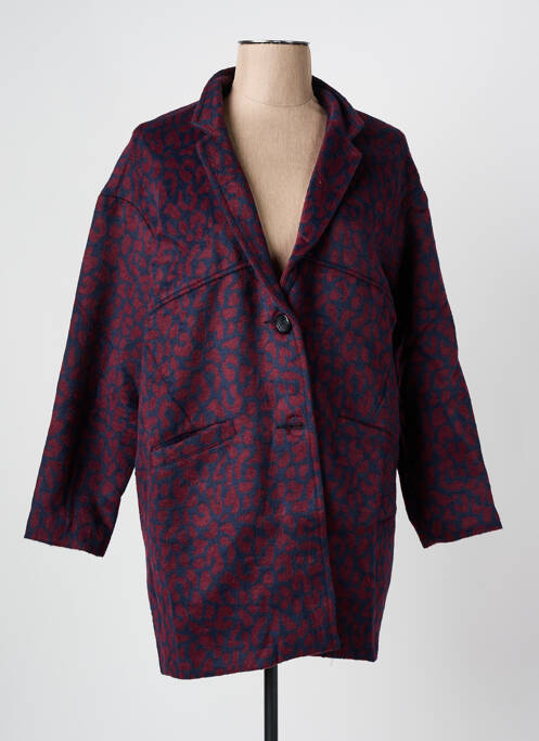 Manteau court coupe droite sans capuche bleu ARELINE femme