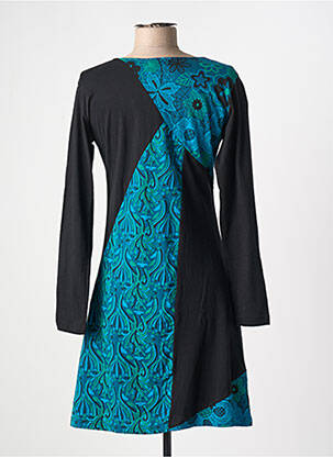 Robe courte manches longues manches longues bleu COTON DU MONDE femme