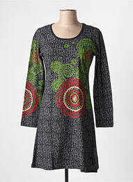 Robe courte manches longues manches longues gris COTON DU MONDE femme