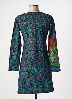 Robe courte manches longues manches longues bleu COTON DU MONDE femme
