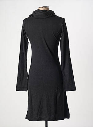 Robe mi-longue manches longues manches longues noir COTON DU MONDE femme