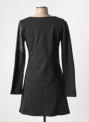 Robe courte manches longues manches longues noir COTON DU MONDE femme