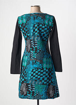 Robe courte manches longues manches longues noir COTON DU MONDE femme