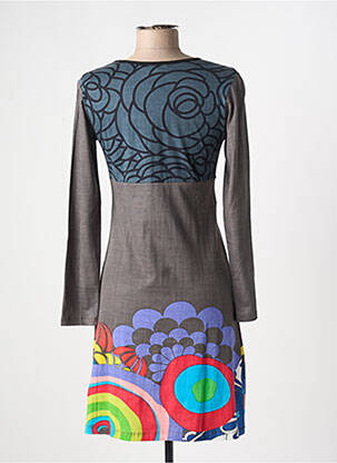 Robe courte manches longues manches longues gris COTON DU MONDE femme