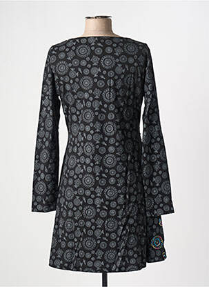 Robe courte manches longues manches longues noir COTON DU MONDE femme