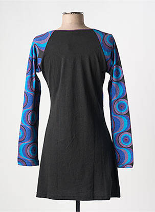 Tunique manches longues col v noir COTON DU MONDE femme