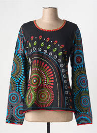 T-shirt manches longues manches longues noir COTON DU MONDE femme