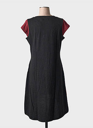 Robe mi-longue manches courtes manches courtes rouge COTON DU MONDE femme