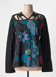 T-shirt manches longues manches longues noir COTON DU MONDE femme