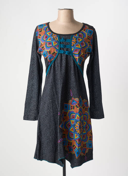 Robe mi-longue noir COTON DU MONDE femme