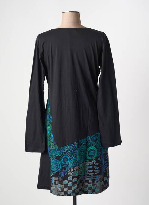 Robe mi-longue noir COTON DU MONDE pour femme