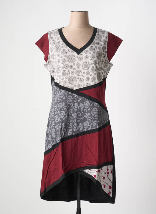 Robe mi-longue rouge COTON DU MONDE pour femme