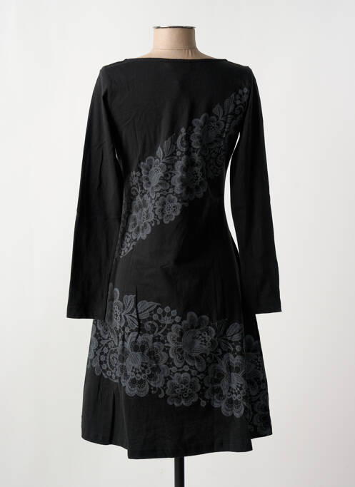 Robe mi-longue noir COTON DU MONDE pour femme