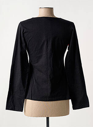 Top imprimé fantaisie manches longues noir COTON DU MONDE femme