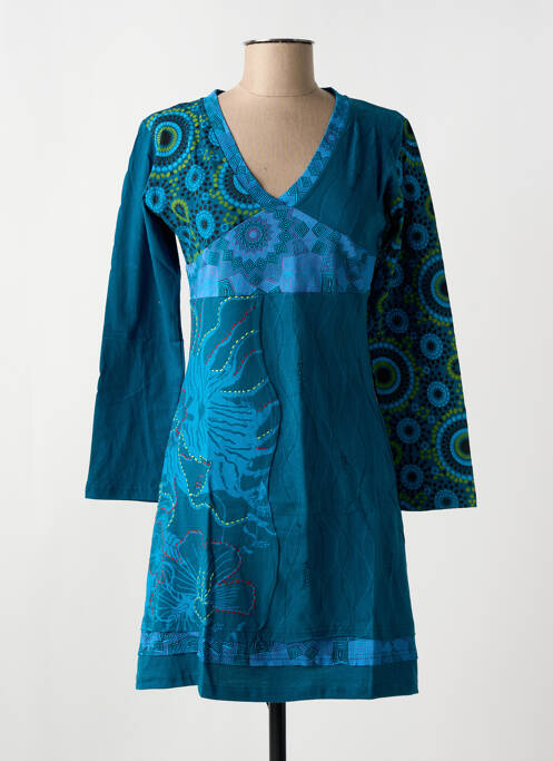 Robe courte bleu COTON DU MONDE pour femme