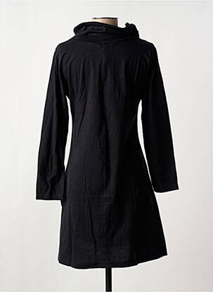 Robe courte manches longues manches longues noir COTON DU MONDE femme