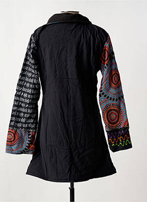 Manteau court poches sans capuche noir COTON DU MONDE femme