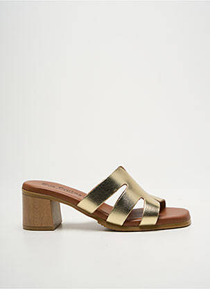 Mules/sabots matière lisse talon de 4 à 6cm or EVA FRUTOS femme