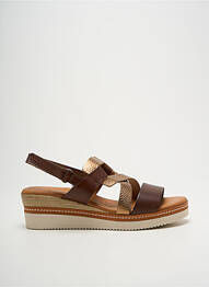 Sandales/nu pieds matière lisse talon de 4 à 6cm marron EVA FRUTOS femme