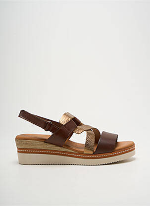 Sandales/nu pieds matière lisse talon de 4 à 6cm marron EVA FRUTOS femme