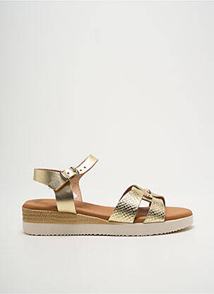 Sandales/nu pieds matière lisse talon plat jusqu'à 3cm or EVA FRUTOS femme