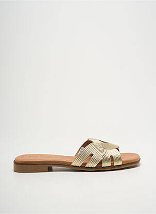 Mules/sabots tissage satiné talon plat jusqu'à 3cm or EVA FRUTOS femme