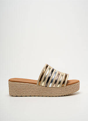 Mules/sabots tissage satiné talon de 4 à 6cm beige EVA FRUTOS femme