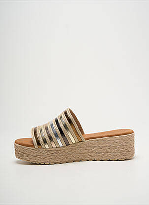 Mules/sabots tissage satiné talon de 4 à 6cm beige EVA FRUTOS femme