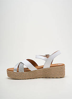 Sandales/nu pieds matière lisse talon de 4 à 6cm blanc EVA FRUTOS femme