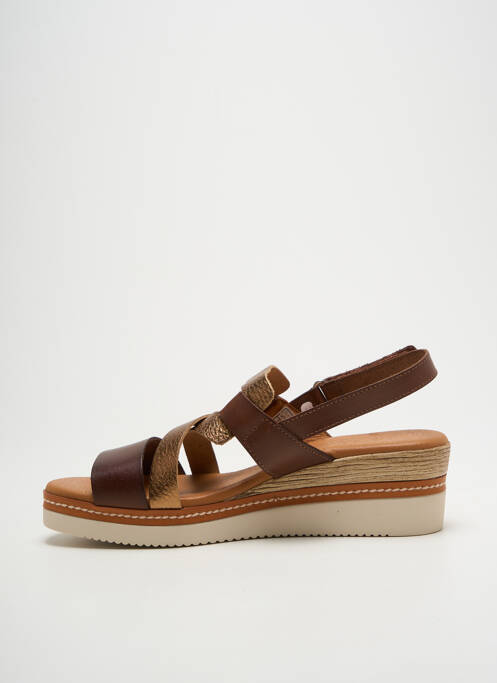 Sandales/nu pieds matière lisse talon de 4 à 6cm marron EVA FRUTOS femme