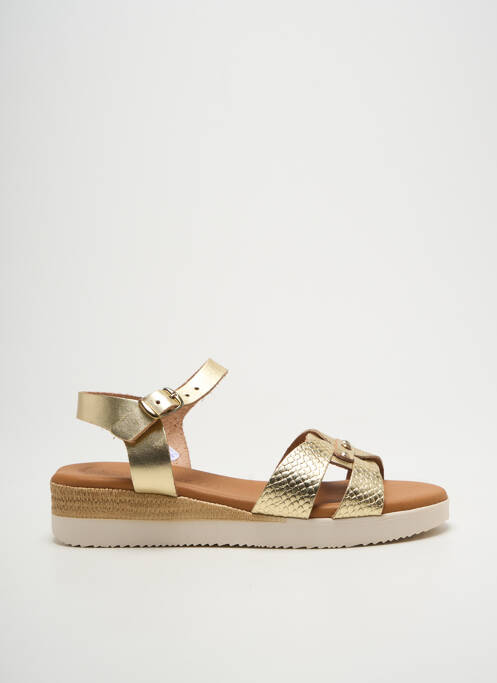 Sandales/nu pieds matière lisse talon plat jusqu'à 3cm or EVA FRUTOS femme