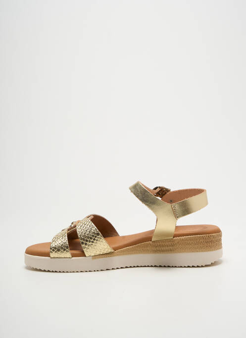 Sandales/nu pieds matière lisse talon plat jusqu'à 3cm or EVA FRUTOS femme